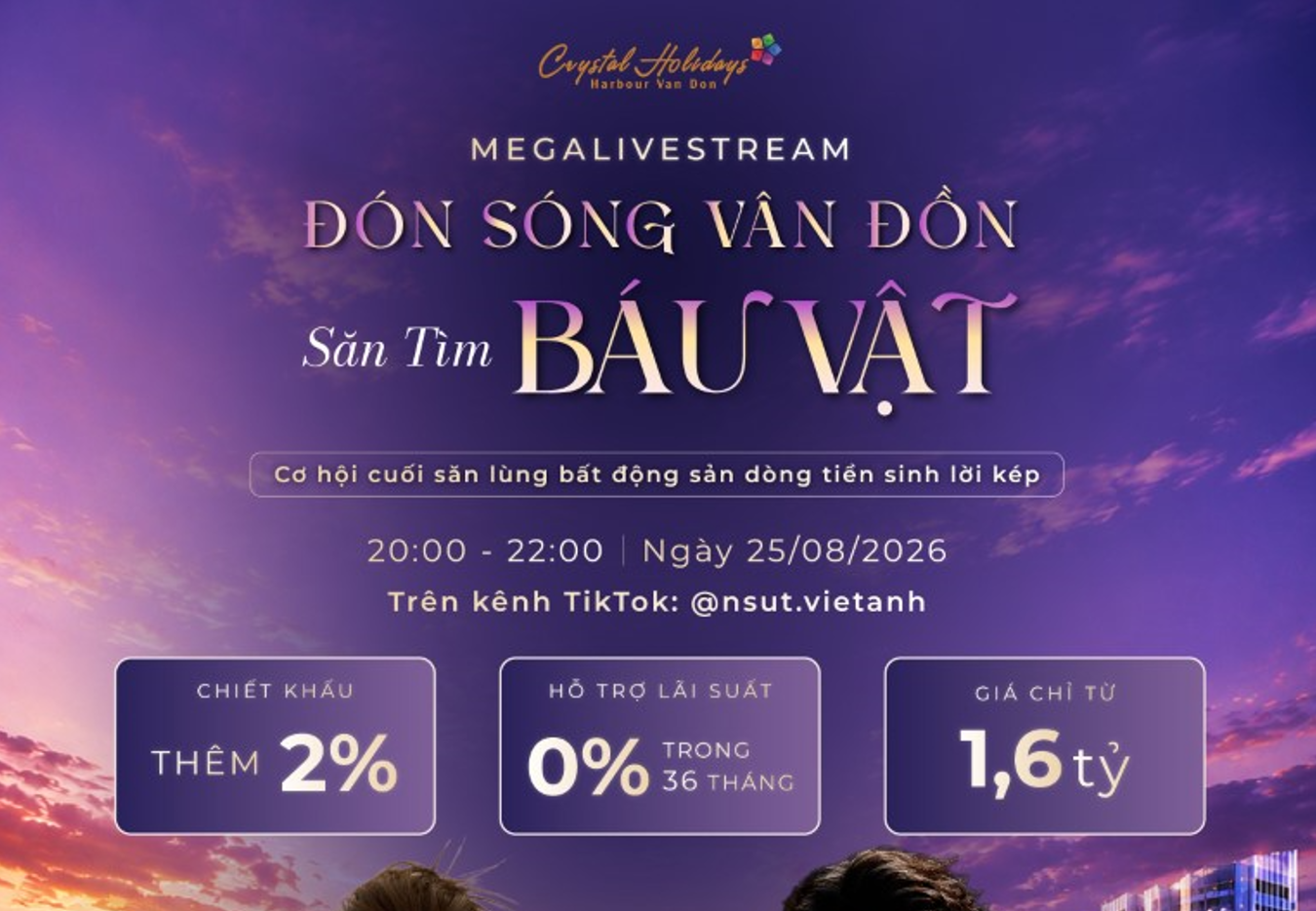 Lần đầu tiên Mega livestream căn hộ nghỉ dưỡng 5 sao Crystal Holidays Harbour Vân Đồn